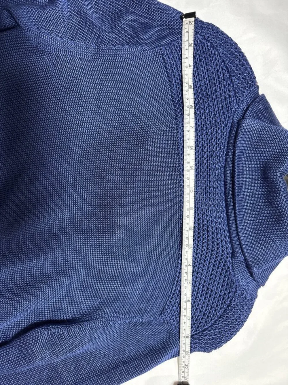 NWT Lauren Ralph Lauren Buckle-Trim Cotton-Blend Sweater Charter Blu Size Large